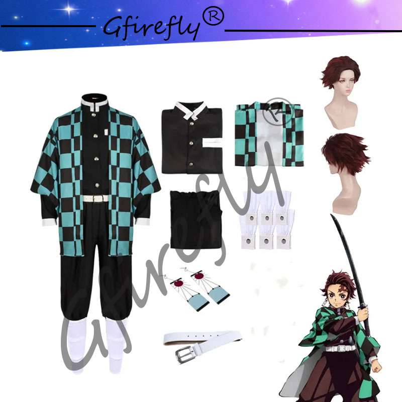 Anime Cosplay With Mask - Kamado Tanjirou Cosplay Costume Katana Sword