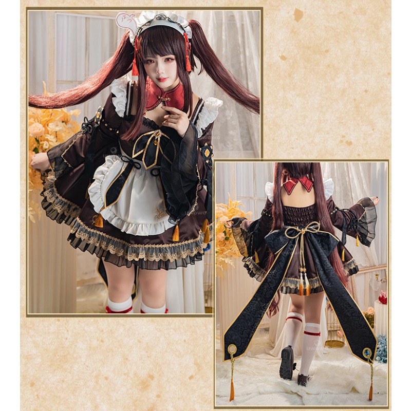 Game Genshin Impact Hu Tao Mai - Anime Cosplay Maid ulasan dan harga