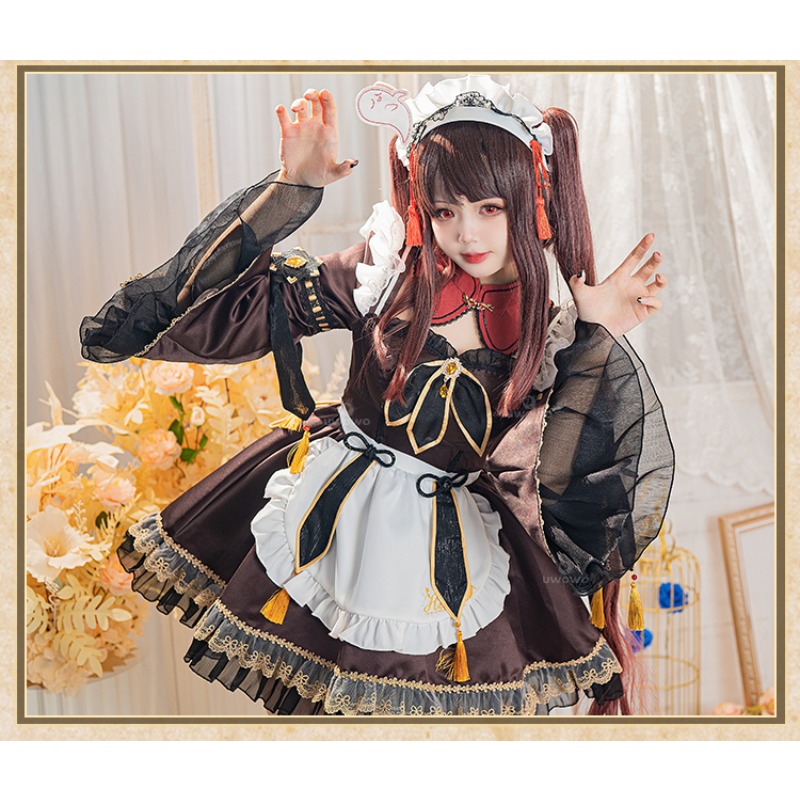 Game Genshin Impact Hu Tao Mai - Anime Cosplay Maid ulasan dan harga