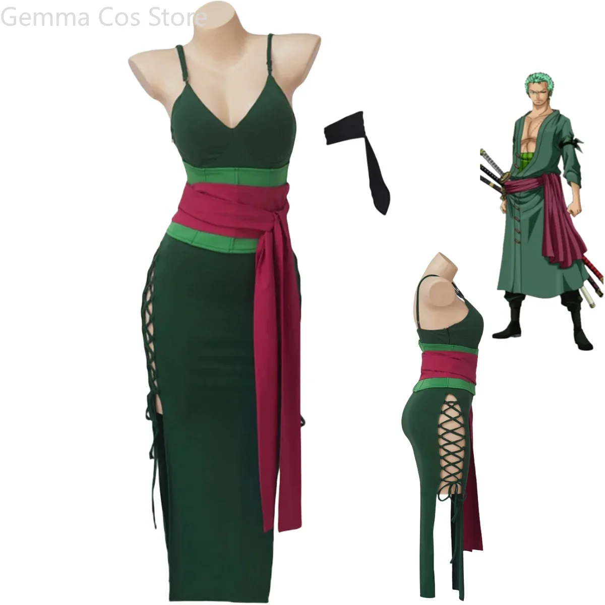 Anime Roronoa Zoro Cosplay Cos - Anime Zoro Cosplay Female ulasan dan harga