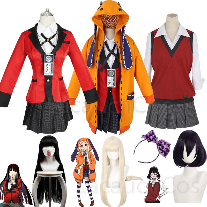 Jabami Yumeko Cosplay Compulsi - Anime Cosplay Kakegurui ulasan dan harga